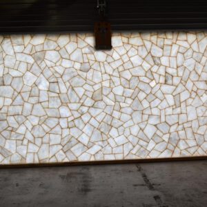 Crystal White Quartz Golden Inlay