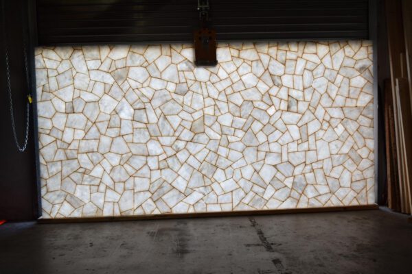 Crystal White Quartz Golden Inlay