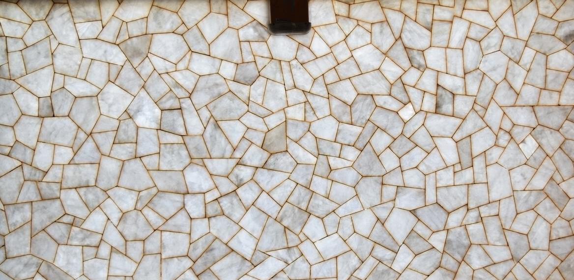 Crystal White Quartz Golden Inlay