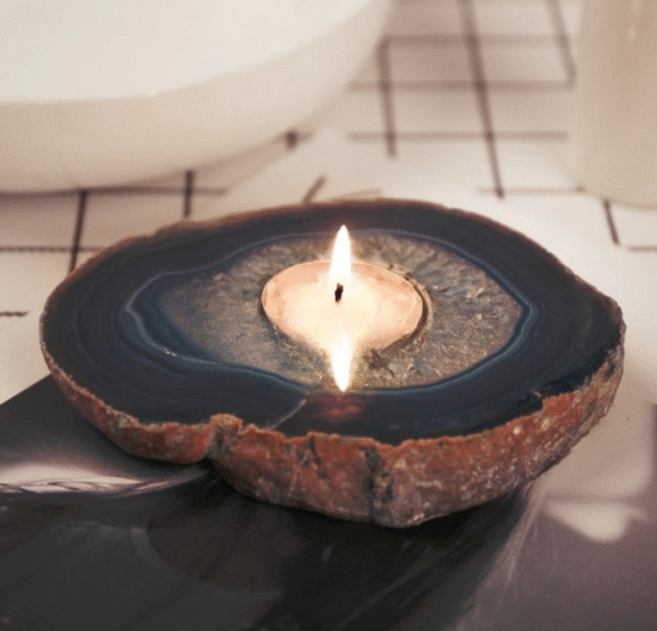Agate Tealight & Candle Holder