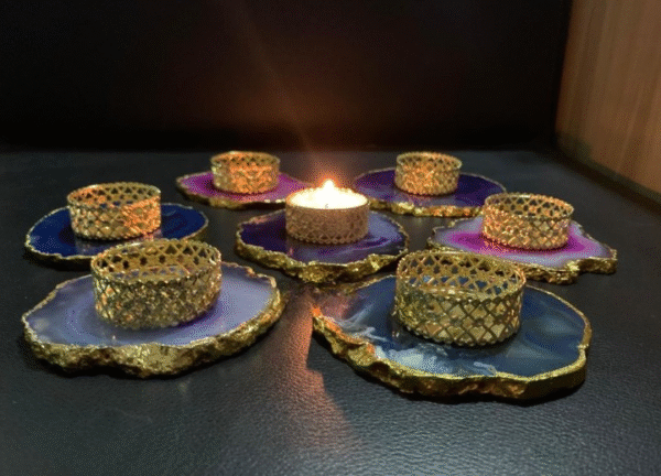Agate Tealight & Candle Holder - Image 8