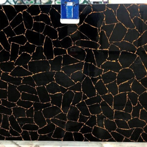Obsidian with gold