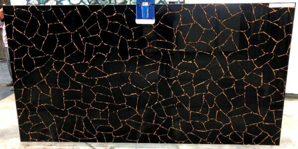Obsidian with gold