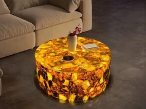 Natural Yellow Crystal Center Table